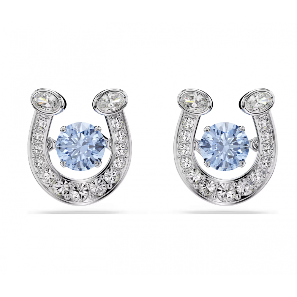 SWAROVSKI Symbolica Σκουλαρίκια, Στρογγυλή Κοπή, Μπλε, Pave, Πέταλο, Επιροδιωμένα 5746563