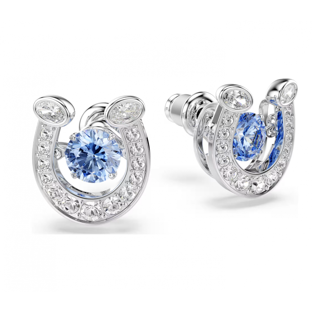 SWAROVSKI Symbolica Σκουλαρίκια, Στρογγυλή Κοπή, Μπλε, Pave, Πέταλο, Επιροδιωμένα 5746563