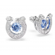 SWAROVSKI Symbolica Σκουλαρίκια, Στρογγυλή Κοπή, Μπλε, Pave, Πέταλο, Επιροδιωμένα 5746563