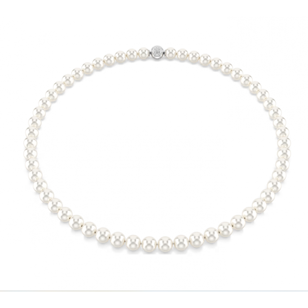 SWAROVSKI Κολιέ Matrix Crystal Pearl, Λευκό, Επιμετάλλωση ροδίου 5747746