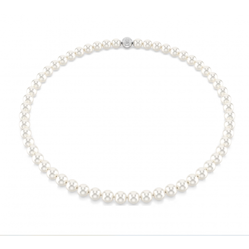SWAROVSKI Κολιέ Matrix Crystal Pearl, Λευκό, Επιμετάλλωση ροδίου 5747746
