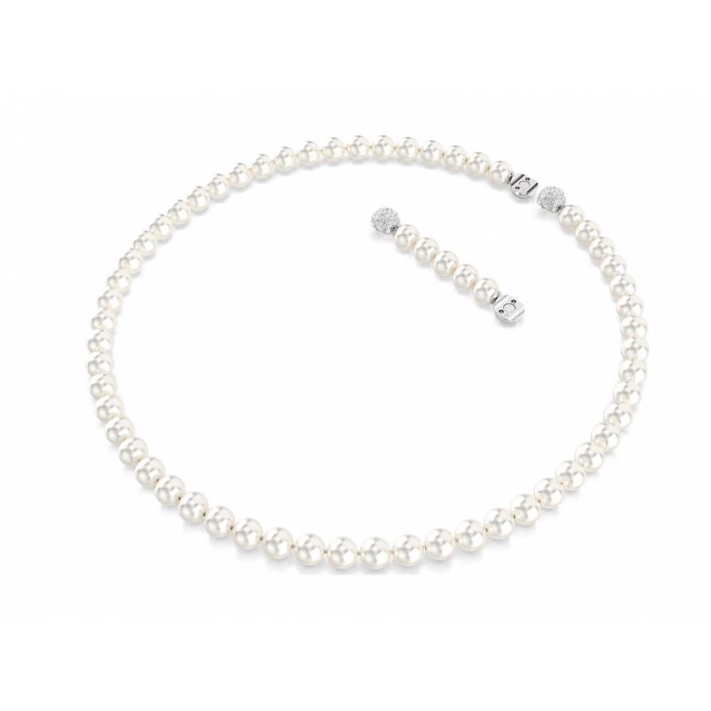 SWAROVSKI Κολιέ Matrix Crystal Pearl, Λευκό, Επιμετάλλωση ροδίου 5747746