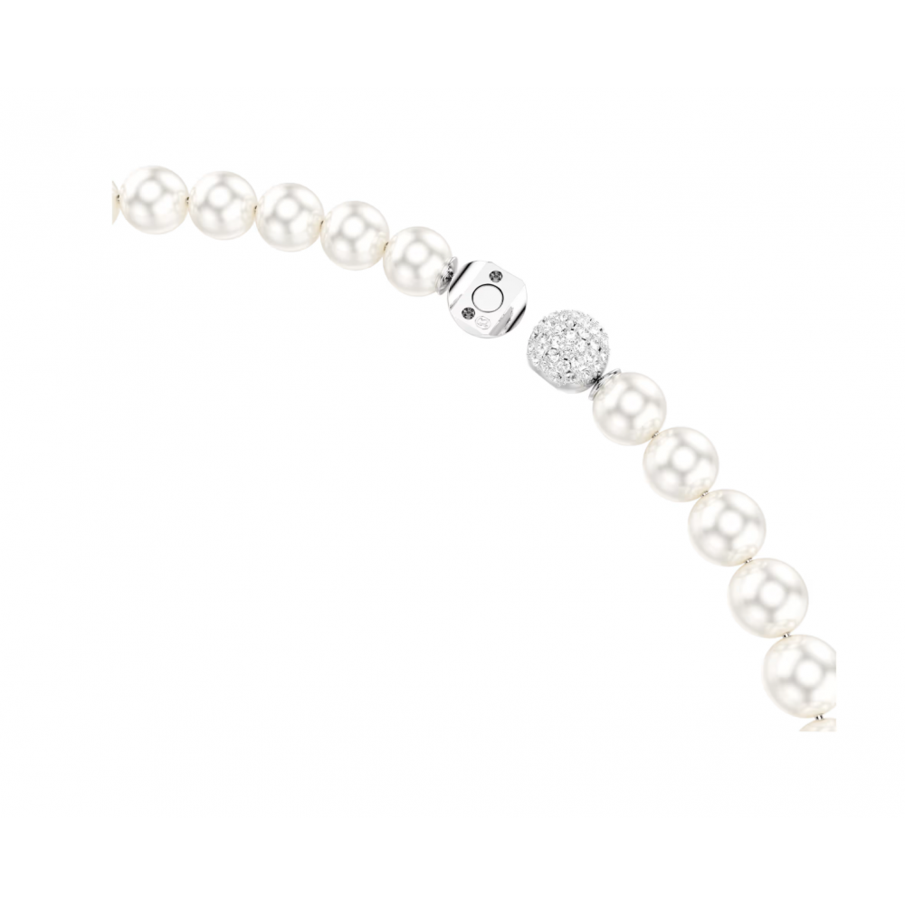 SWAROVSKI Κολιέ Matrix Crystal Pearl, Λευκό, Επιμετάλλωση ροδίου 5747746