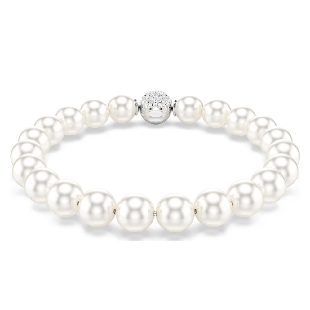 SWAROVSKI Βραχιόλι Matrix Crystal Pearl, Λευκό, Επιμετάλλωση ροδίου 5747747