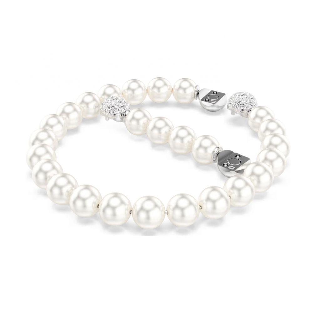 SWAROVSKI Βραχιόλι Matrix Crystal Pearl, Λευκό, Επιμετάλλωση ροδίου 5747747