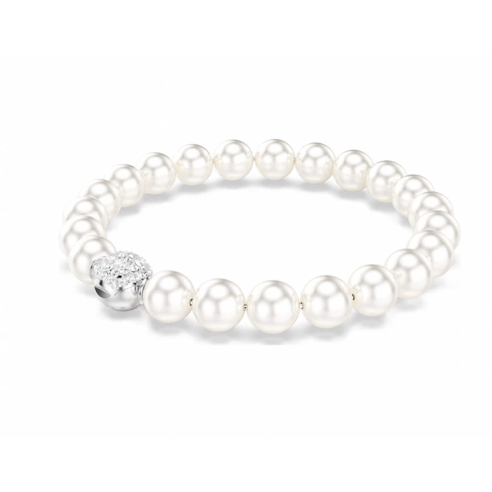 SWAROVSKI Βραχιόλι Matrix Crystal Pearl, Λευκό, Επιμετάλλωση ροδίου 5747747