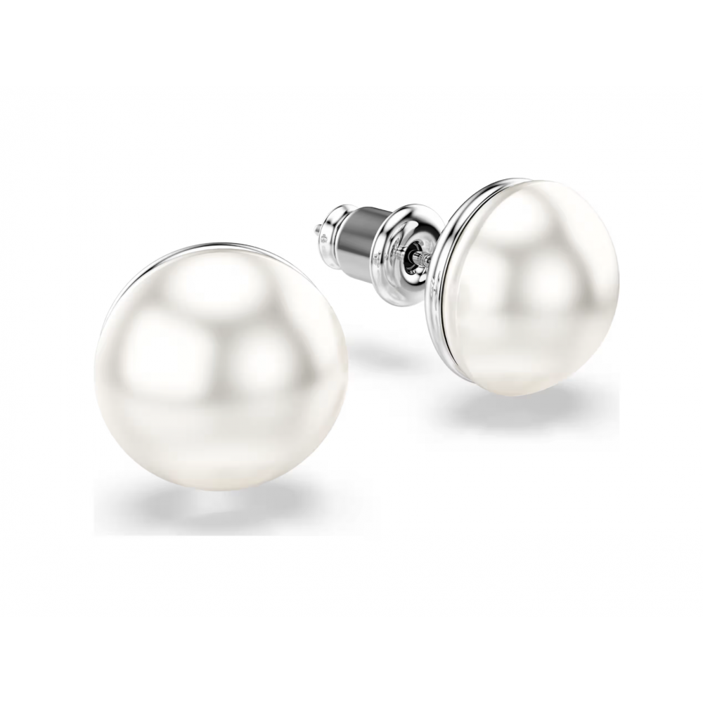 SWAROVSKI Σκουλαρίκια Matrix, Crystal pearl, Λευκό, Επιροδιωμένο 5747752