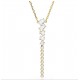 SWAROVSKI Κολιέ Mesmera, Σχήμα Υ, Μίξη Κοπών, Λευκό, Επιμετάλλωση με χρυσό 18K 5747997