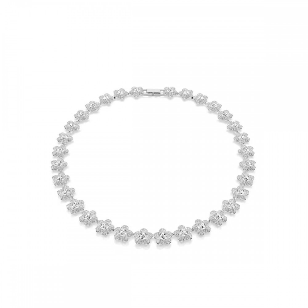 SWAROVSKI Κολιέ Ariana Grande, Στρογγυλή κοπή, Λευκό, Λουλούδι, Επιροδιωμένο 5749179