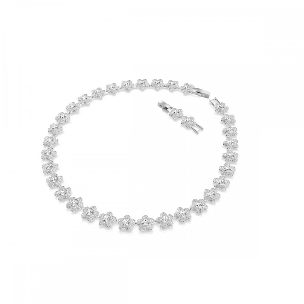 SWAROVSKI Κολιέ Ariana Grande, Στρογγυλή κοπή, Λευκό, Λουλούδι, Επιροδιωμένο 5749179