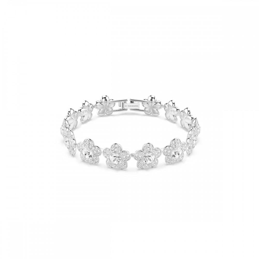 SWAROVSKI Angelic Βραχιόλι, Ariana Grande, Στρογγυλή Κοπή, Λουλούδι, Λευκό, Επιροδιωμένο 5749182