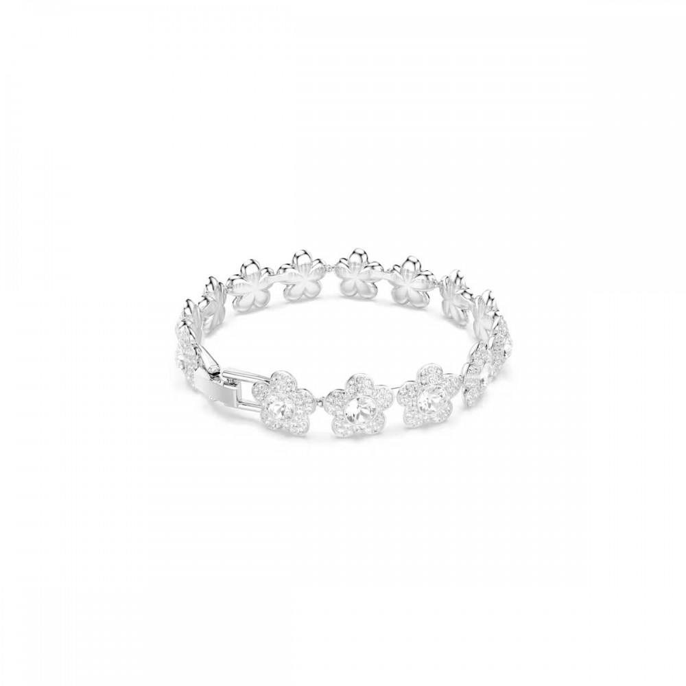 SWAROVSKI Angelic Βραχιόλι, Ariana Grande, Στρογγυλή Κοπή, Λουλούδι, Λευκό, Επιροδιωμένο 5749182