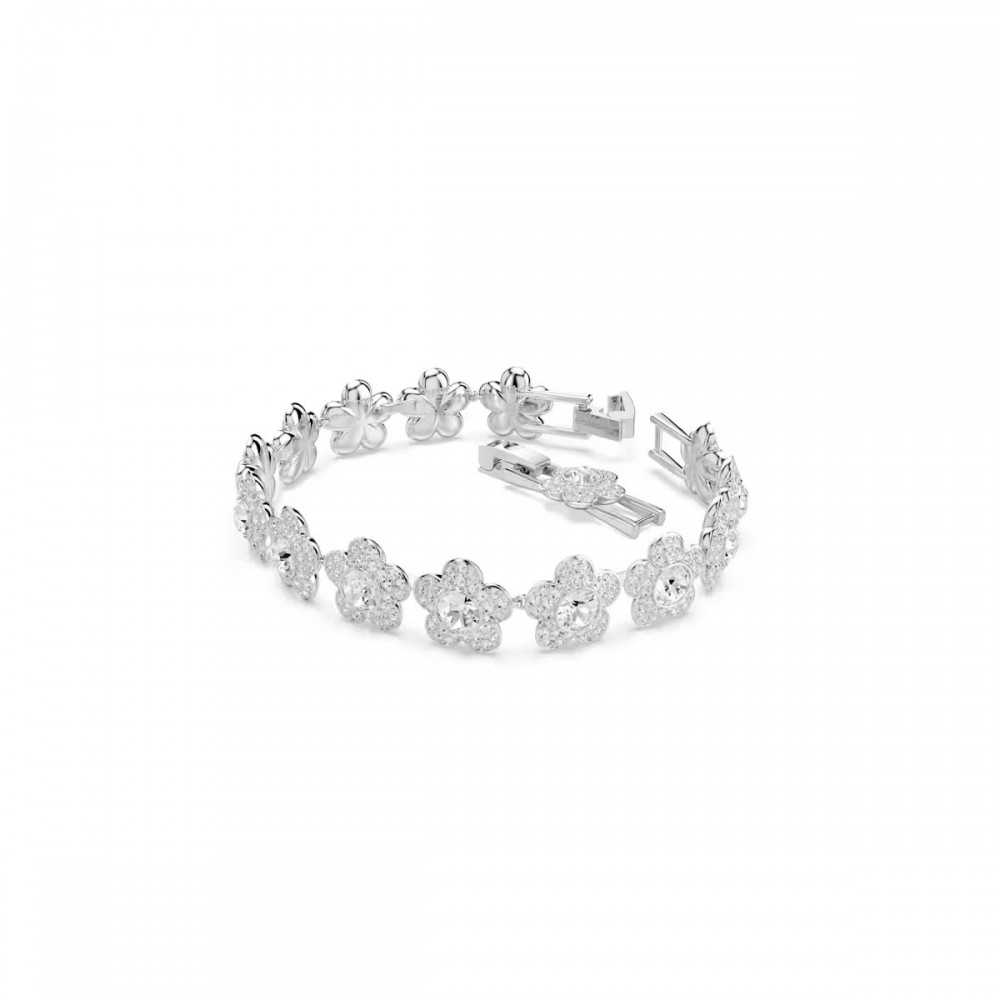 SWAROVSKI Angelic Βραχιόλι, Ariana Grande, Στρογγυλή Κοπή, Λουλούδι, Λευκό, Επιροδιωμένο 5749182