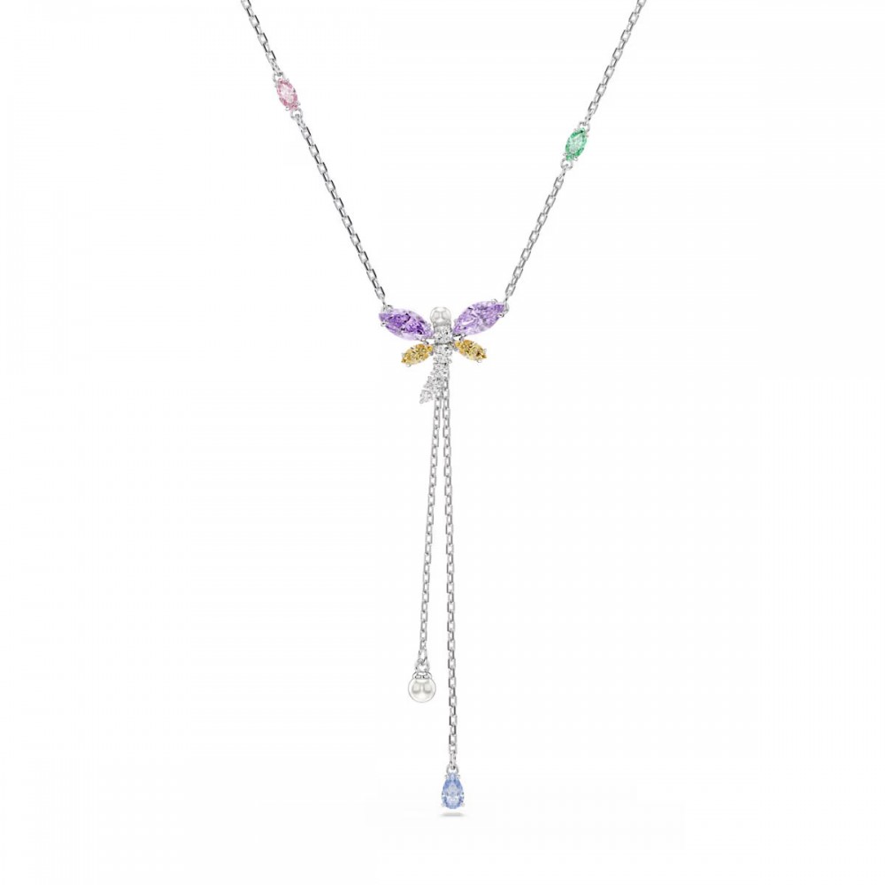 SWAROVSKI Κολιέ Ariana Grande Μείξη κοπών, Πολύχρωμο, Λιβελούλα, Επιμετάλλωση ροδίου 5749183