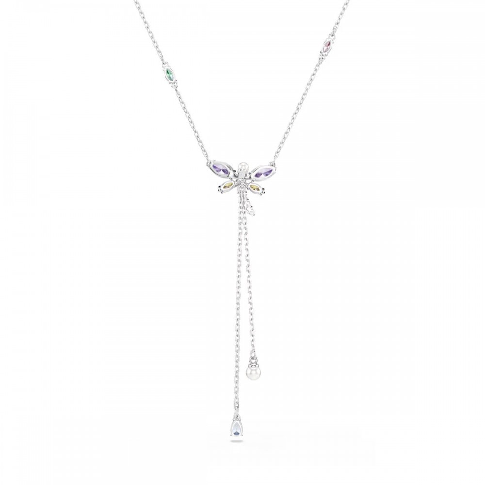 SWAROVSKI Κολιέ Ariana Grande Μείξη κοπών, Πολύχρωμο, Λιβελούλα, Επιμετάλλωση ροδίου 5749183