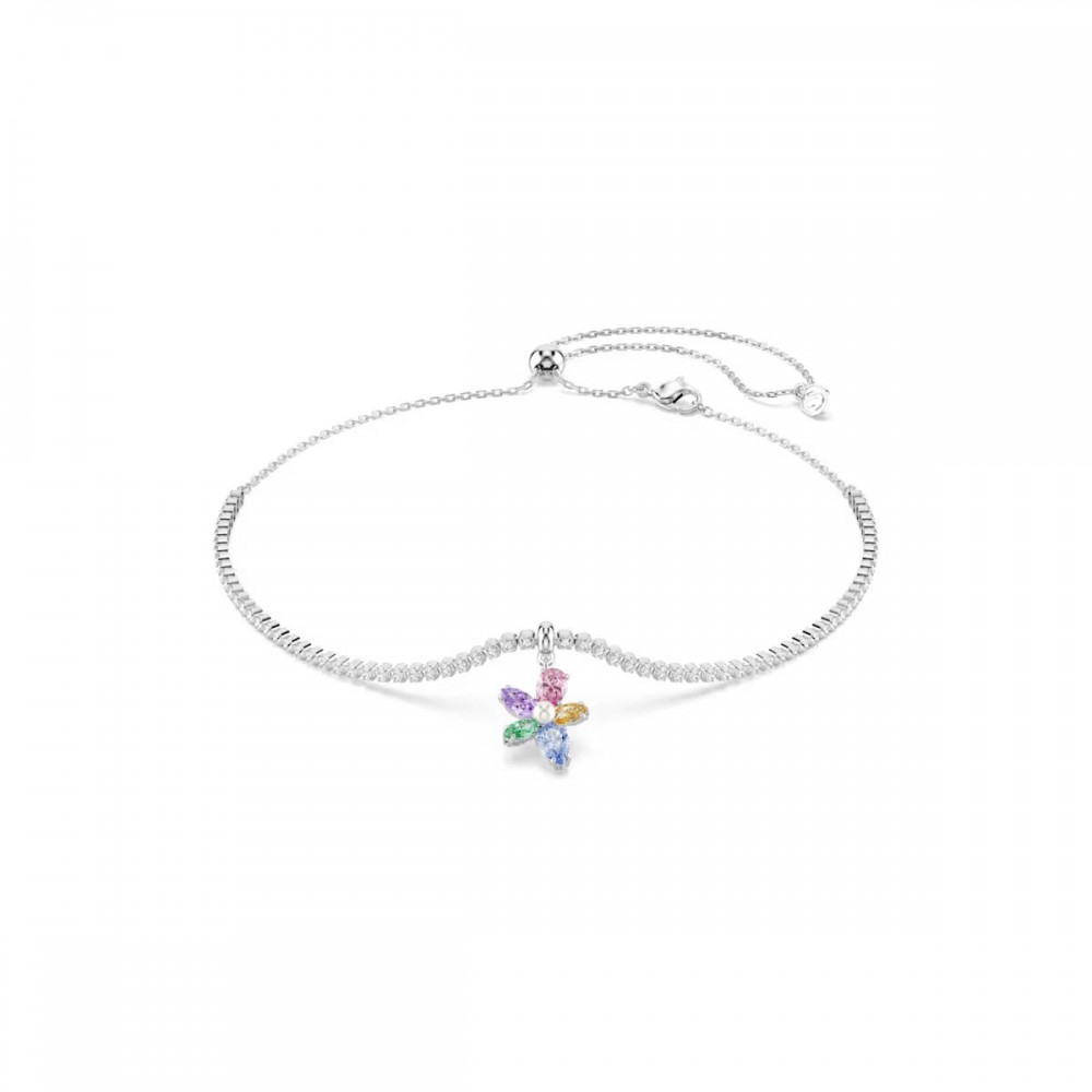 SWAROVSKI Choker Ariana Grande Μείξη κοπών, Πολύχρωμο, Λουλούδι, Επιμετάλλωση ροδίου 5749189