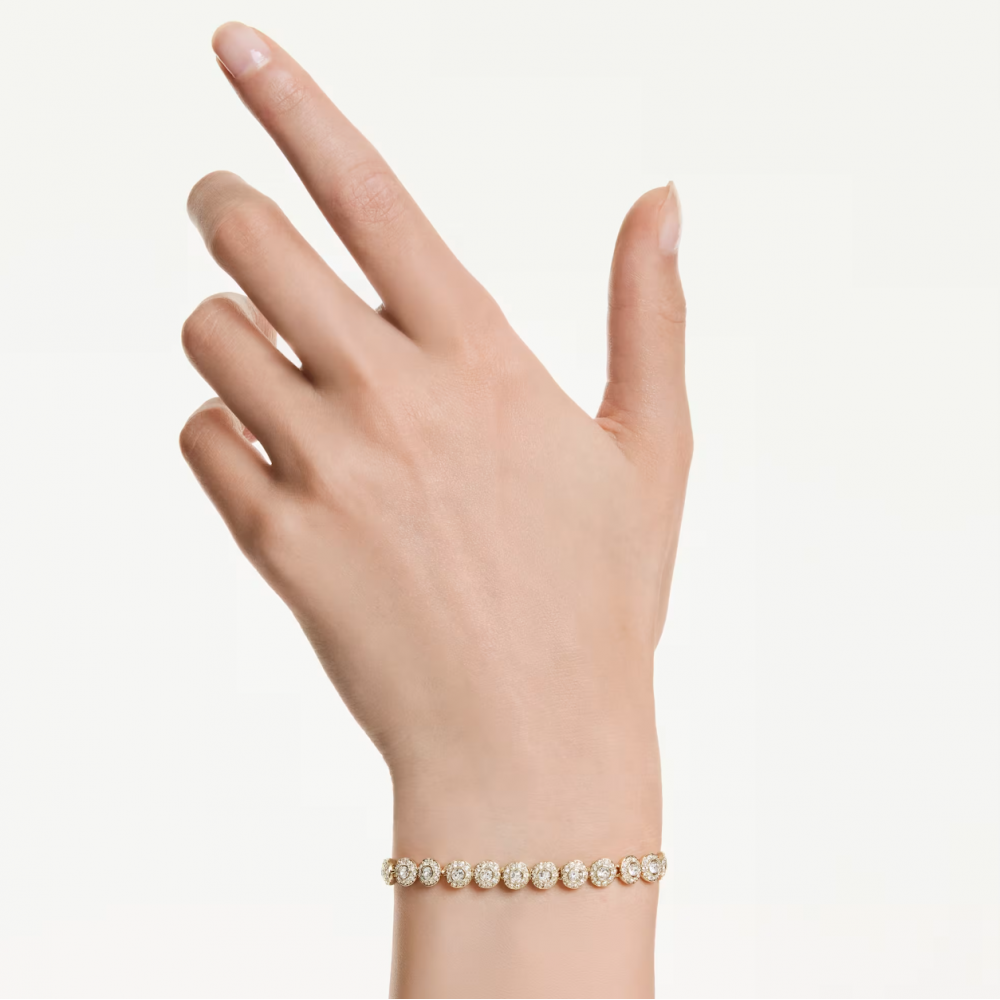 SWAROVSKI Una Angelic Βραχιόλι Στρογγυλή Κοπή, Λευκό Eπιμετ΄άλλωση σε Χρυσό Τόνο 5749386