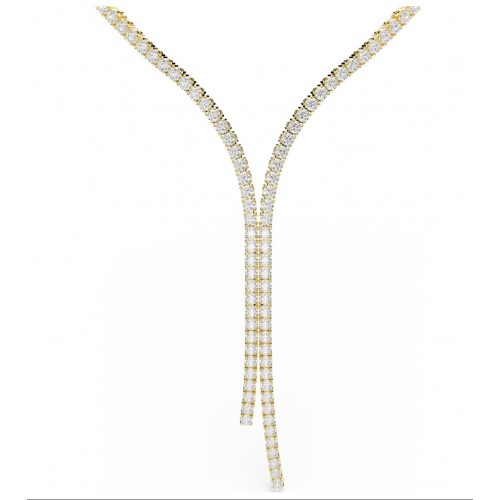 SWAROVSKI Κολιέ Matrix, Σχήμα Υ, Στρογγυλή Κοπή, Λευκό, Επιμετάλλωση με χρυσό 18K 5750601