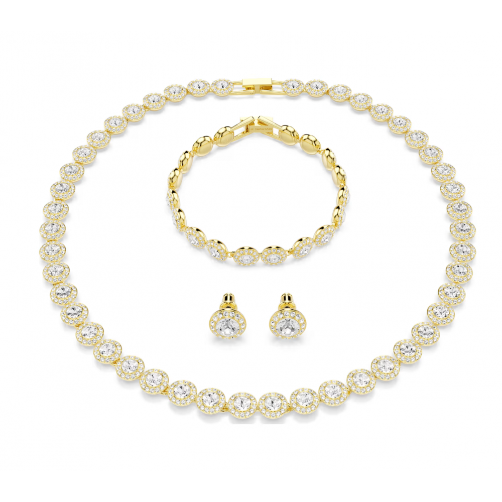 SWAROVSKI Una Angelic Set Στρογγυλή Κοπή, Λευκό, Επιμετάλλωση Ροδίου 5750619