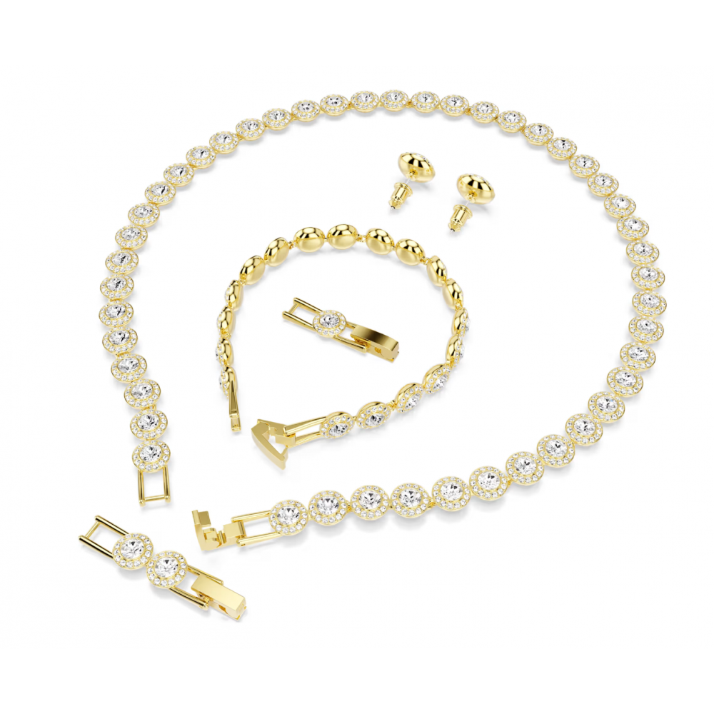 SWAROVSKI Una Angelic Set Στρογγυλή Κοπή, Λευκό, Επιμετάλλωση Ροδίου 5750619
