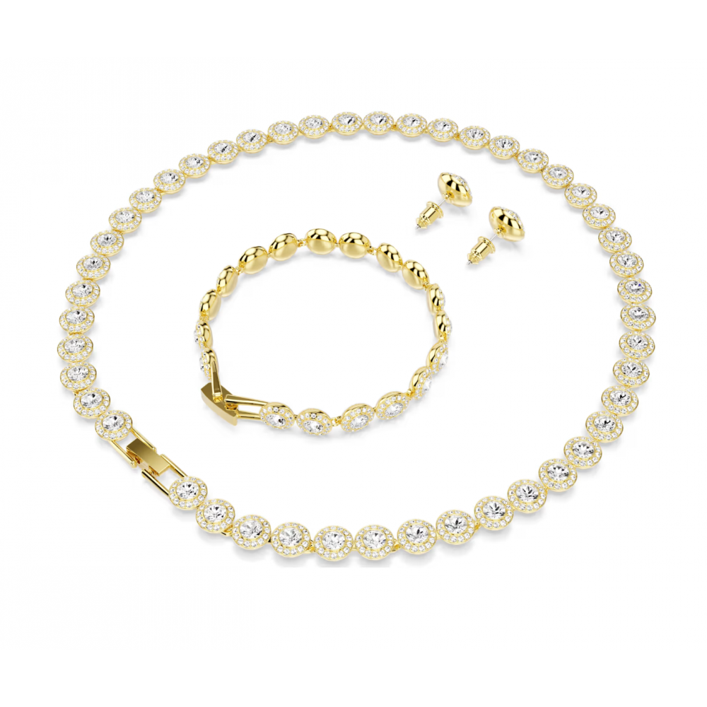 SWAROVSKI Una Angelic Set Στρογγυλή Κοπή, Λευκό, Επιμετάλλωση Ροδίου 5750619