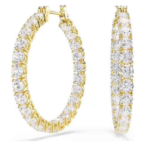 SWAROVSKI Κρίκοι Matrix, Στρογγυλή Κοπή, Λευκά, Επιμετάλλωση σε Χρυσό Τόνο 5750620