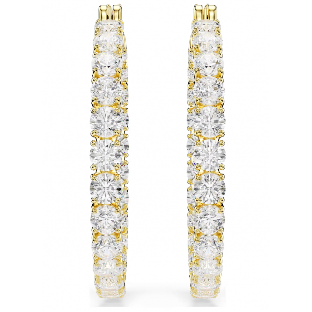 SWAROVSKI Κρίκοι Matrix, Στρογγυλή Κοπή, Λευκά, Επιμετάλλωση σε Χρυσό Τόνο 5750620