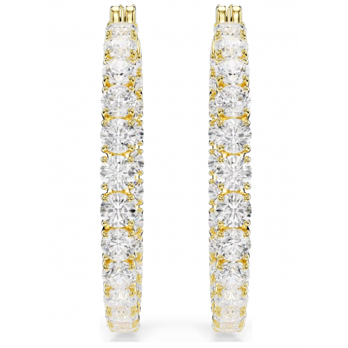 SWAROVSKI Κρίκοι Matrix, Στρογγυλή Κοπή, Λευκά, Επιμετάλλωση σε Χρυσό Τόνο 5750620