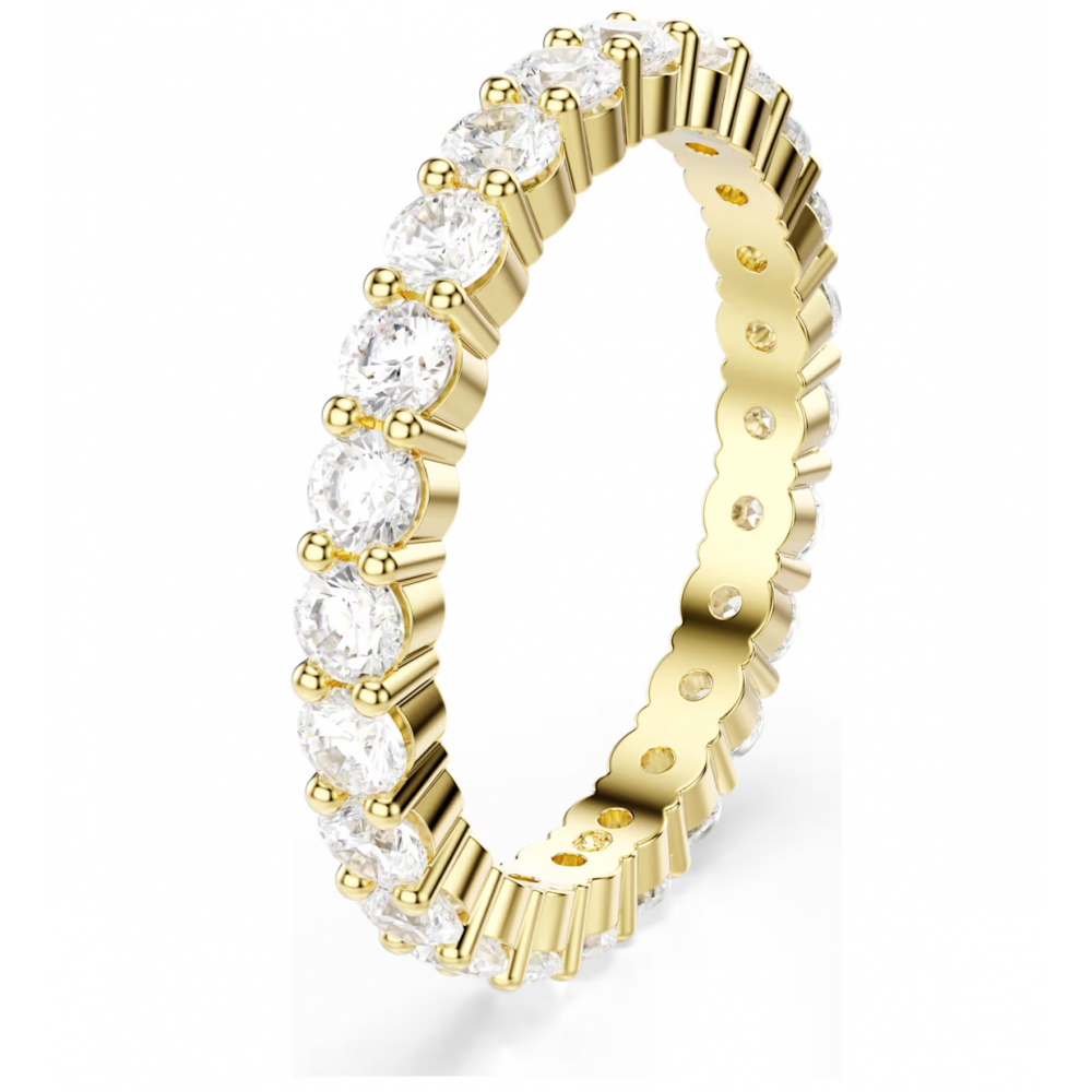 SWAROVSKI Δαχτυλίδι Matrix Vittore Στρογγυλή κοπή, Λευκό, Επιμετάλλωση σε Χρυσό Τόνο 5750960