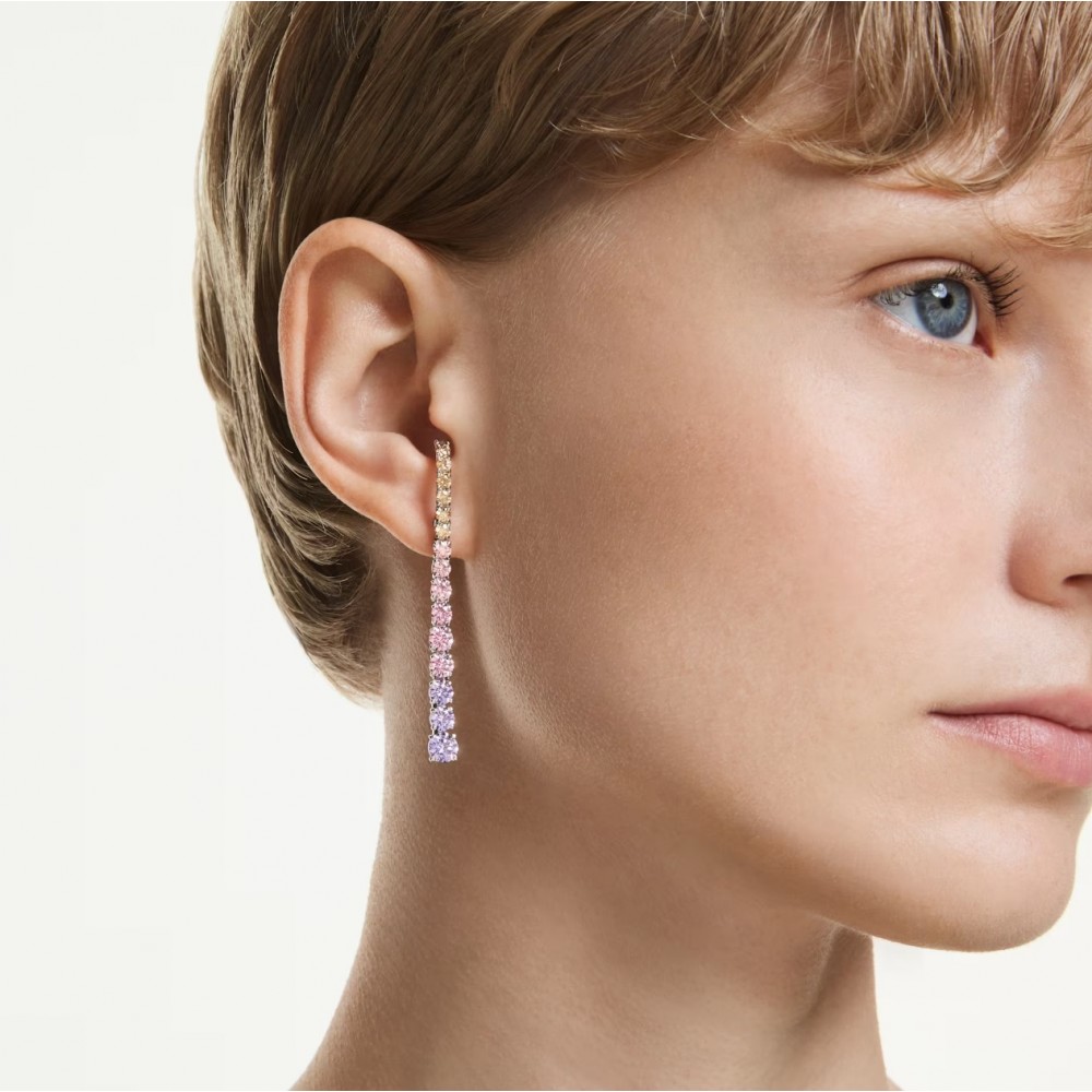 SWAROVSKI Σκουλαρίκια-σταγόνα Matrix Στρογγυλή Κοπή, Πολύχρωμα, Επιμετάλλωση ροδίου 5751195