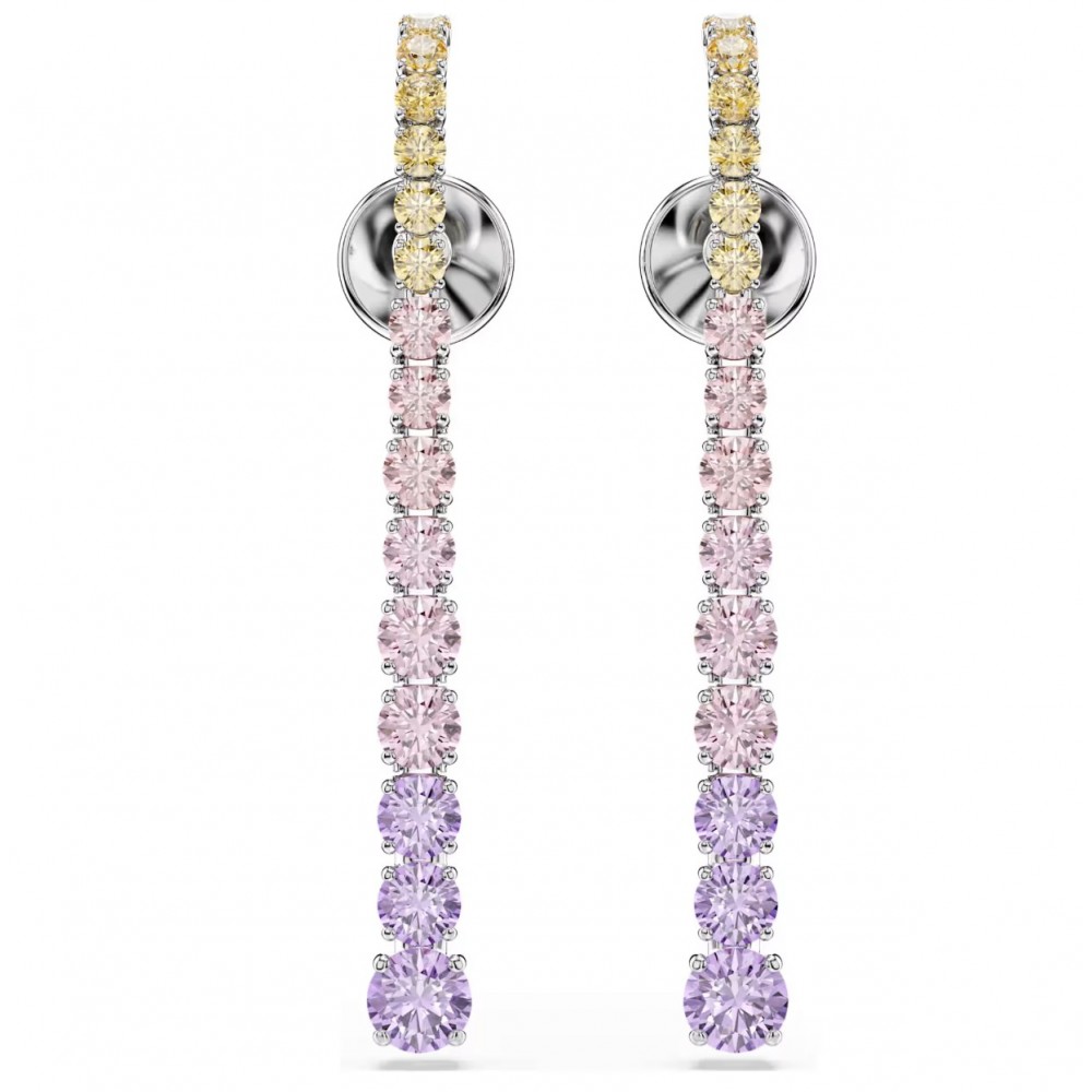 SWAROVSKI Σκουλαρίκια-σταγόνα Matrix Στρογγυλή Κοπή, Πολύχρωμα, Επιμετάλλωση ροδίου 5751195