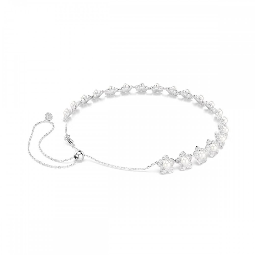 SWAROVSKI Τσόκερ Angelic Ariana Grande, Στρογγυλή κοπή, Λευκό, Λουλούδι, Επιροδιωμένο 5751250