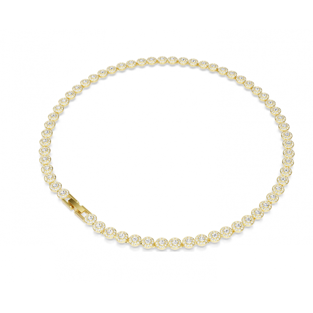 SWAROVSKI Una Angelic Κολιέ Στρογγυλή Κοπή, Λευκό, Επιμετάλλωση σε Χρυσό Τόνο 5751560