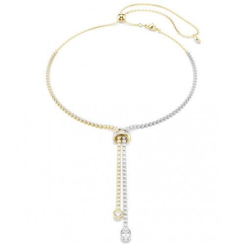 SWAROVSKI Κολιέ Hyperbola, Σχήμα Υ, Στρογγυλή Κοπή, Λευκό, Κόμπος, Φινίρισμα από διάφορα Μέταλλα 5752854