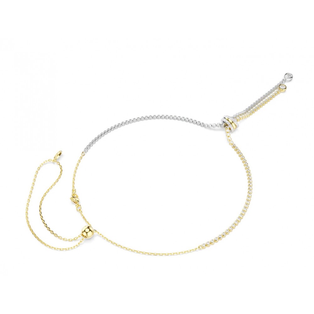 SWAROVSKI Κολιέ Hyperbola, Σχήμα Υ, Στρογγυλή Κοπή, Λευκό, Κόμπος, Φινίρισμα από διάφορα Μέταλλα 5752854