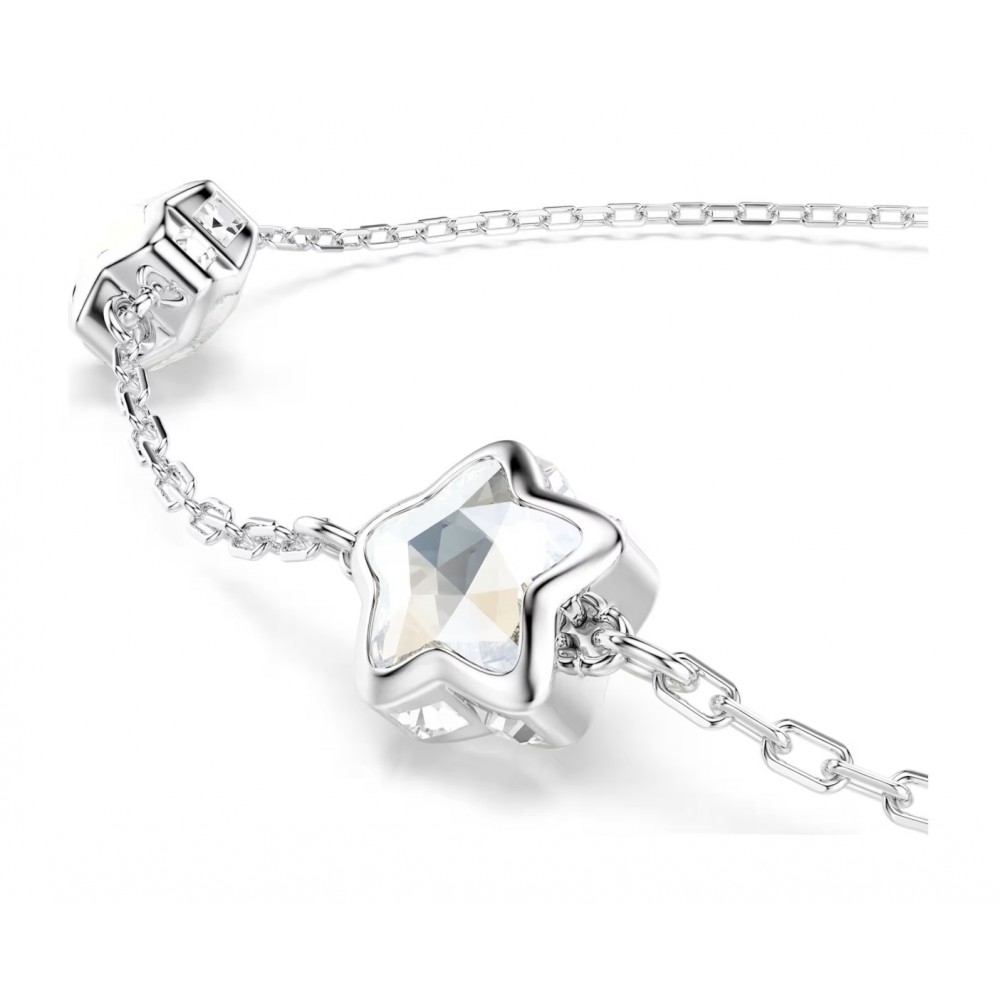 SWAROVSKI Chroma Βραχιόλι, Αστέρι, Λευκό, Μίξη Κοπών, Επιμετάλλωση Ροδίου 5754185