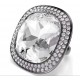 SWAROVSKI Una Angelic Coctail Δαχτυλίδι, Cushion Κοπή, Λευκό, Επιμετάλλωση Ρουθηνίου 5760118