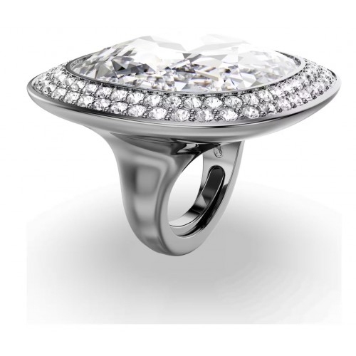 SWAROVSKI Una Angelic Coctail Δαχτυλίδι, Cushion Κοπή, Λευκό, Επιμετάλλωση Ρουθηνίου 5760118