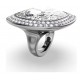 SWAROVSKI Una Angelic Coctail Δαχτυλίδι, Cushion Κοπή, Λευκό, Επιμετάλλωση Ρουθηνίου 5760118