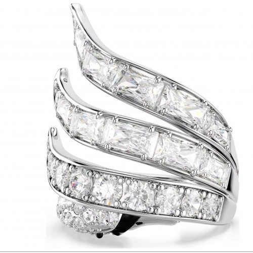 SWAROVSKI Δαχτυλίδι Coctail Vienna Μίξη κοπών, Κύκνος, Λευκό, Επιμετάλλωση ροδίου 5762206