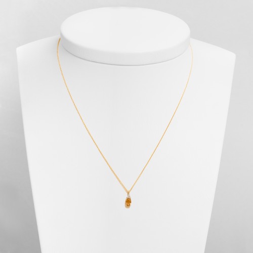14K Xρυσό Κολιέ Με Διαμάντια και Citrine 6351CIT