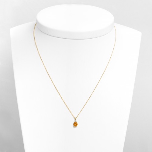 14K Χρυσό Κολιέ Με Διαμάντια και Citrin 6352CIT