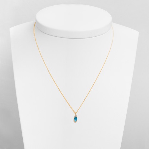 14K Χρυσό Κολιέ με Blue London και Διαμάντια 6351BL