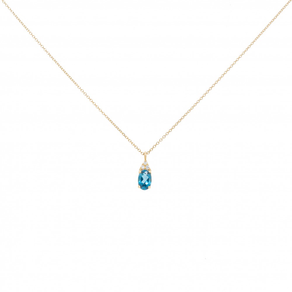 14K Χρυσό Κολιέ με Blue London και Διαμάντια 6451BL 14K Χρυσό Κολιέ με Blue London και Διαμάντια 6451BL