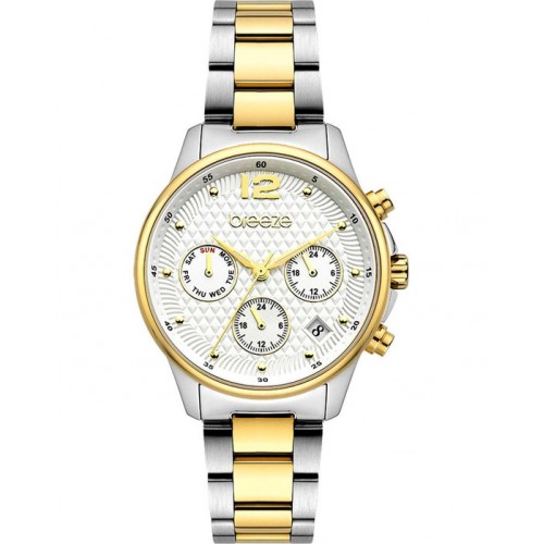 BREEZE Enigma Dual Time Two Tone Stainless Steel Bracelet 712431.1 BREEZE Enigma Dual Time Two Tone Stainless Steel Bracelet 712431.1