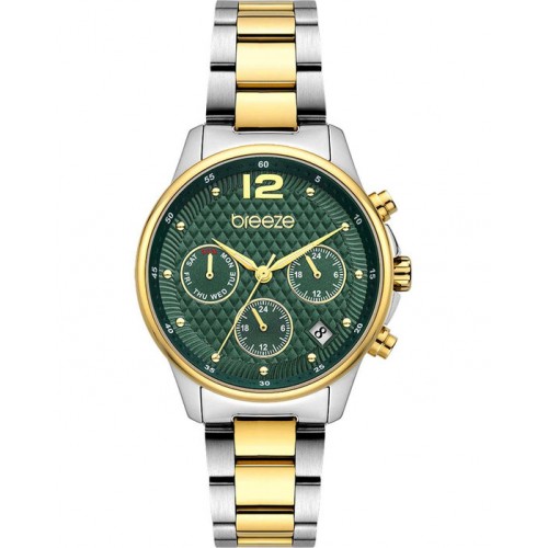 BREEZE Enigma Dual Time Two Tone Stainless Steel Bracelet 712431.9 BREEZE Enigma Dual Time Two Tone Stainless Steel Bracelet 712431.9