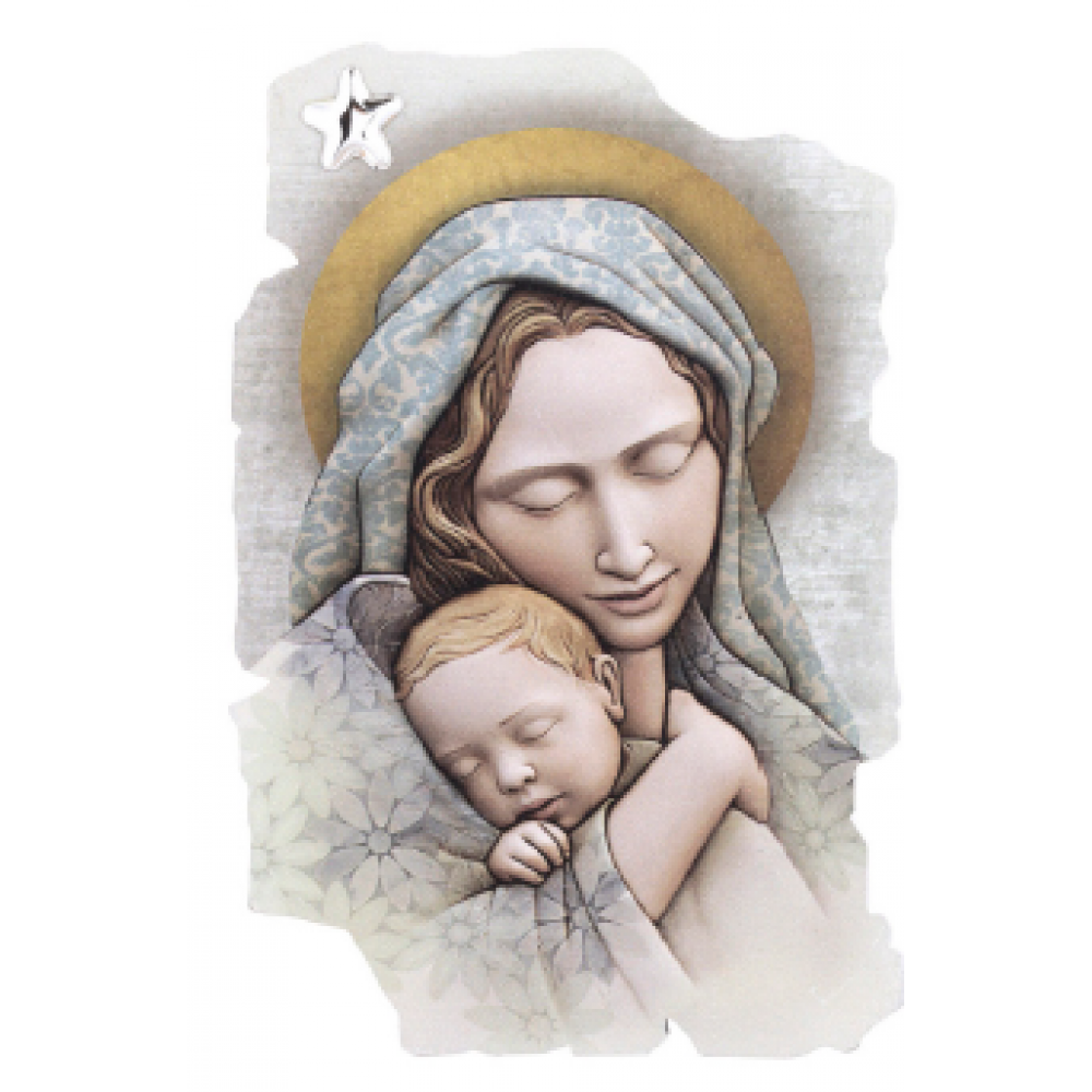 Θρησκευτική Εικόνα  ΠΑΝΑΓΙΑ & ΧΡΙΣΤΟΣ Πάνω σε Ξύλο με την τεχνική της Νωπογραφίας ( Fresco ) LE-08.48317