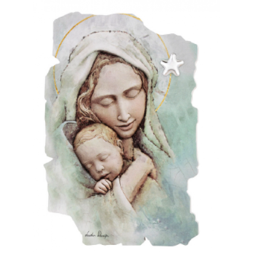 Θρησκευτική Εικόνα  ΠΑΝΑΓΙΑ & ΧΡΙΣΤΟΣ Πάνω σε Ξύλο με την τεχνική της Νωπογραφίας ( Fresco ) LE-08.48137