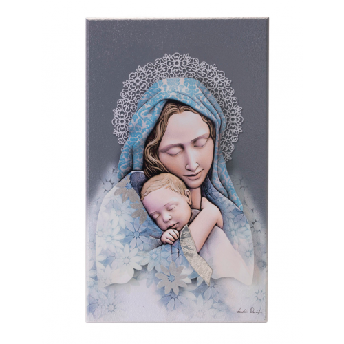 Θρησκευτική Εικόνα  ΠΑΝΑΓΙΑ & ΧΡΙΣΤΟΣ Πάνω σε Ξύλο με την τεχνική της Νωπογραφίας ( Fresco ) LE-08.80321