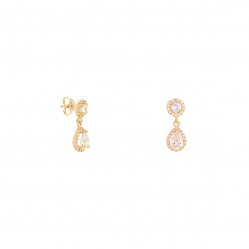 14K Χρυσά Σκουλαρίκια "Δάκρυ" με Ζιργκόν 8313K1